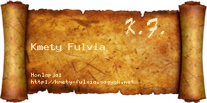 Kmety Fulvia névjegykártya
